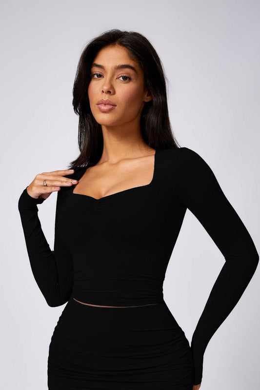 Arabella Long Sleeve Top - Black