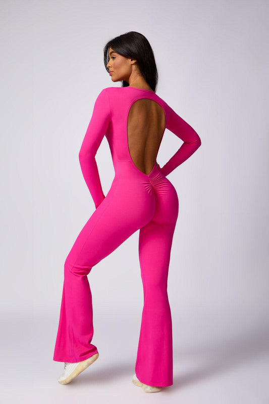 Kennedy Flared Jumpsuit - Magenta