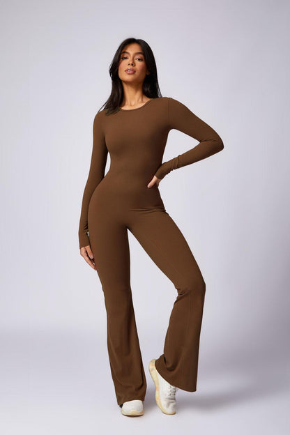 Kennedy Flared Jumpsuit - Mocha