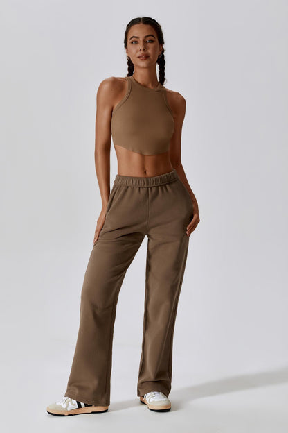 Madison Sleeveless Crop Top - Mocha