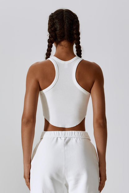 Madison Sleeveless Crop Top - White