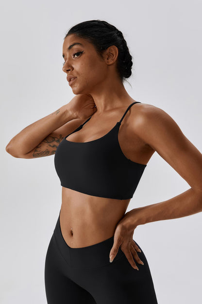 Serenity Minimalistic Sports Bra - Black