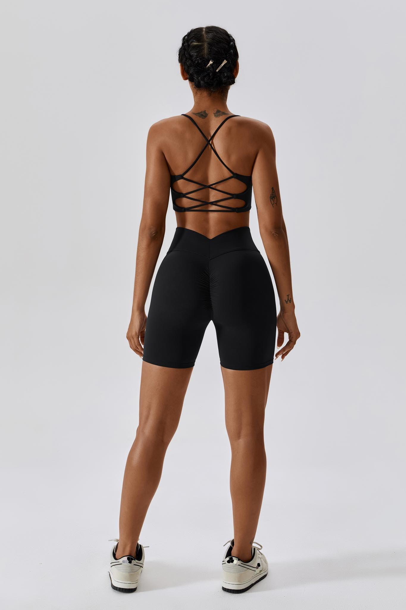 Serenity Minimalistic Sports Bra - Black