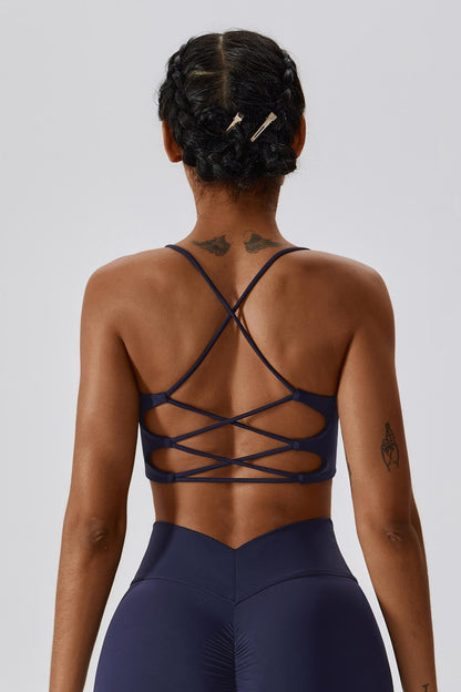 Serenity Minimalistic Sports Bra - Navy