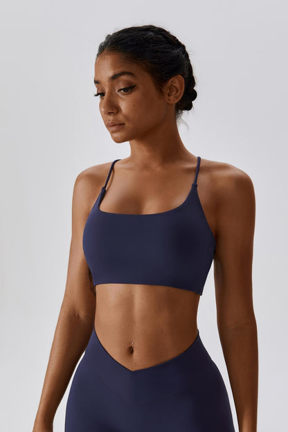 Serenity Minimalistic Sports Bra - Navy