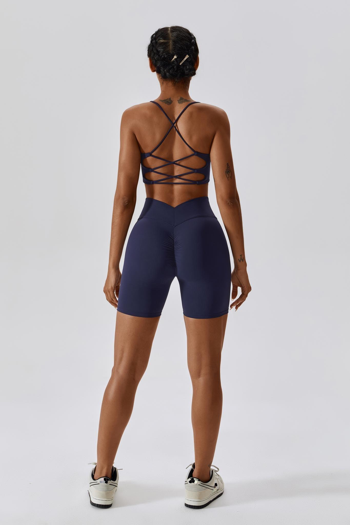 Serenity Minimalistic Sports Bra - Navy