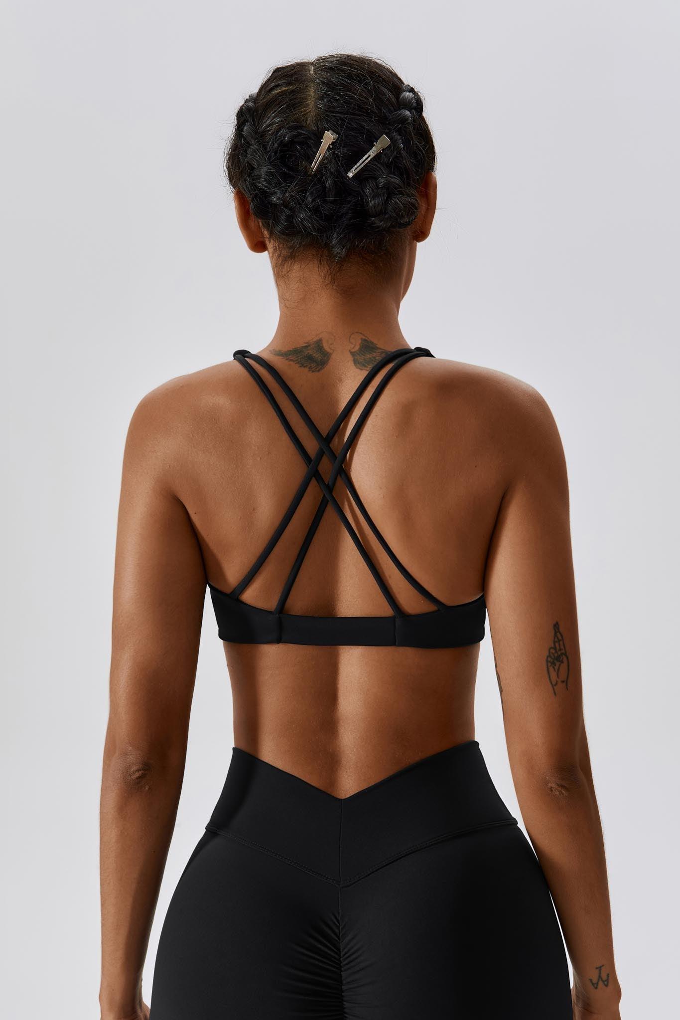 Serenity Strappy Sports Bra - Black