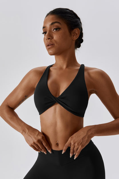 Serenity Strappy Sports Bra - Black