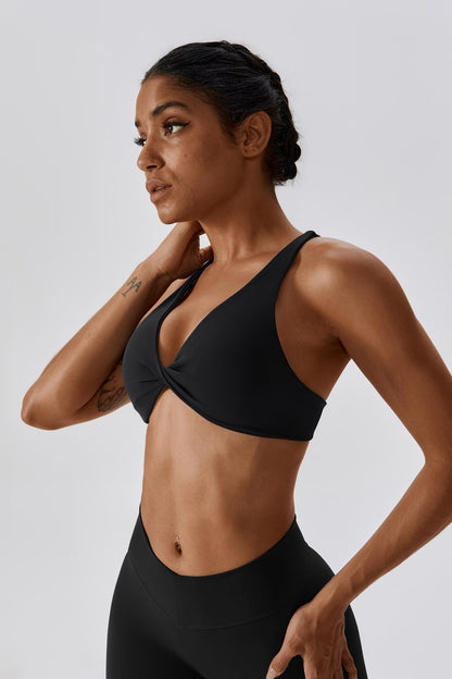 Serenity Strappy Sports Bra - Black