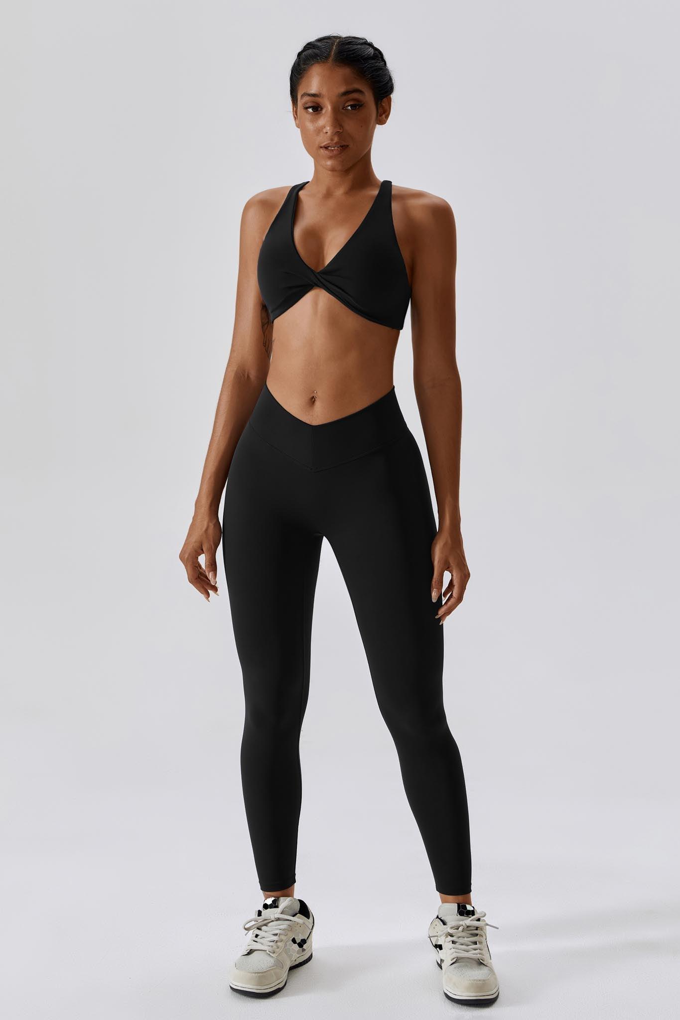 Serenity Strappy Sports Bra - Black