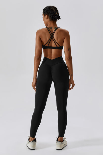 Serenity Strappy Sports Bra - Black