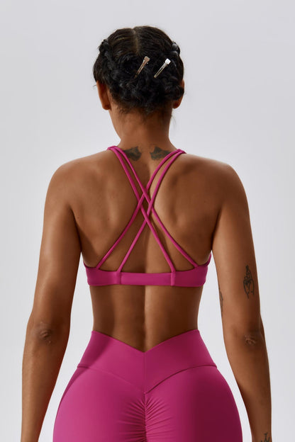 Serenity Strappy Sports Bra - Magenta