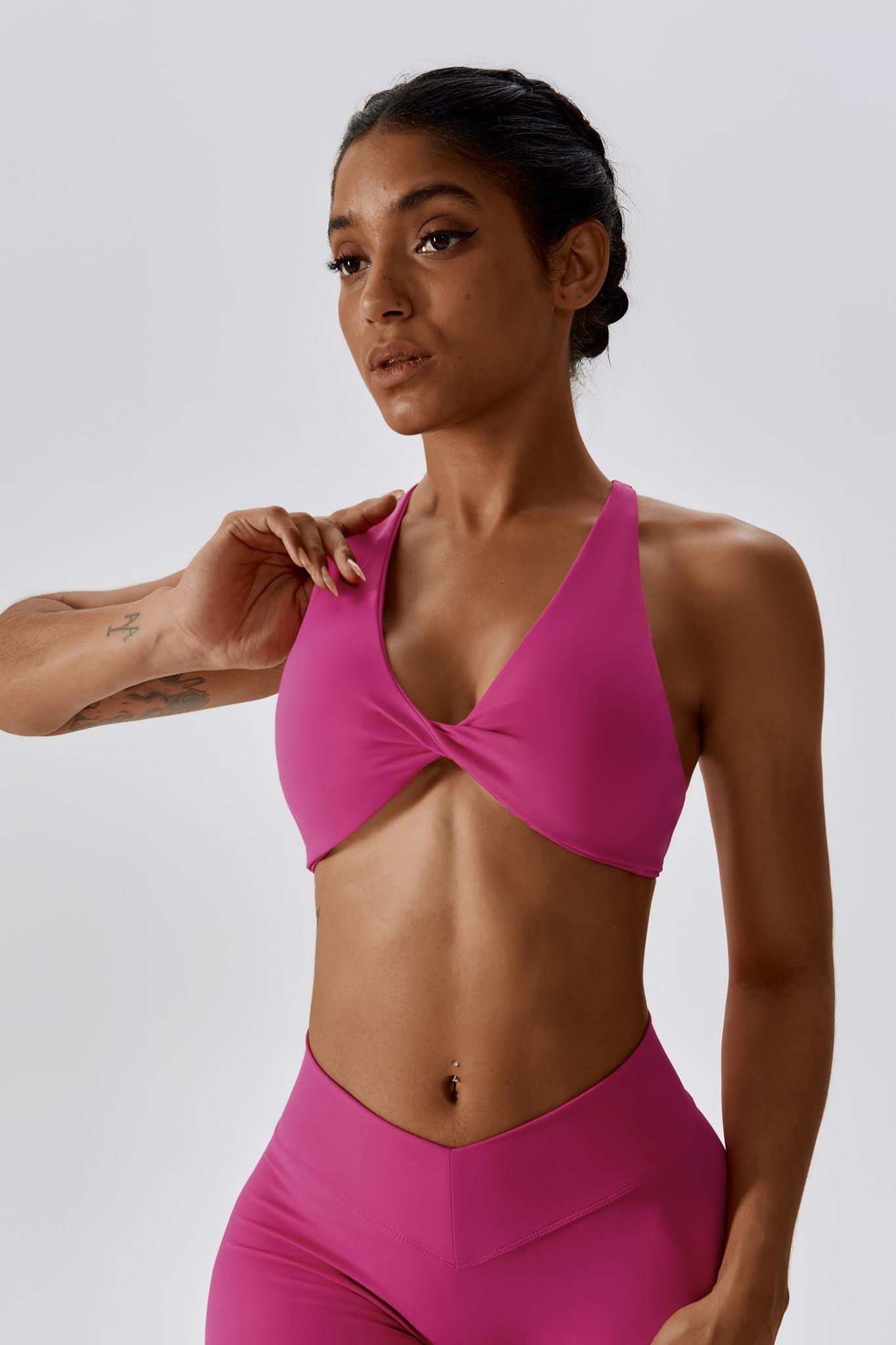 Serenity Strappy Sports Bra - Magenta