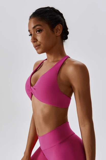 Serenity Strappy Sports Bra - Magenta