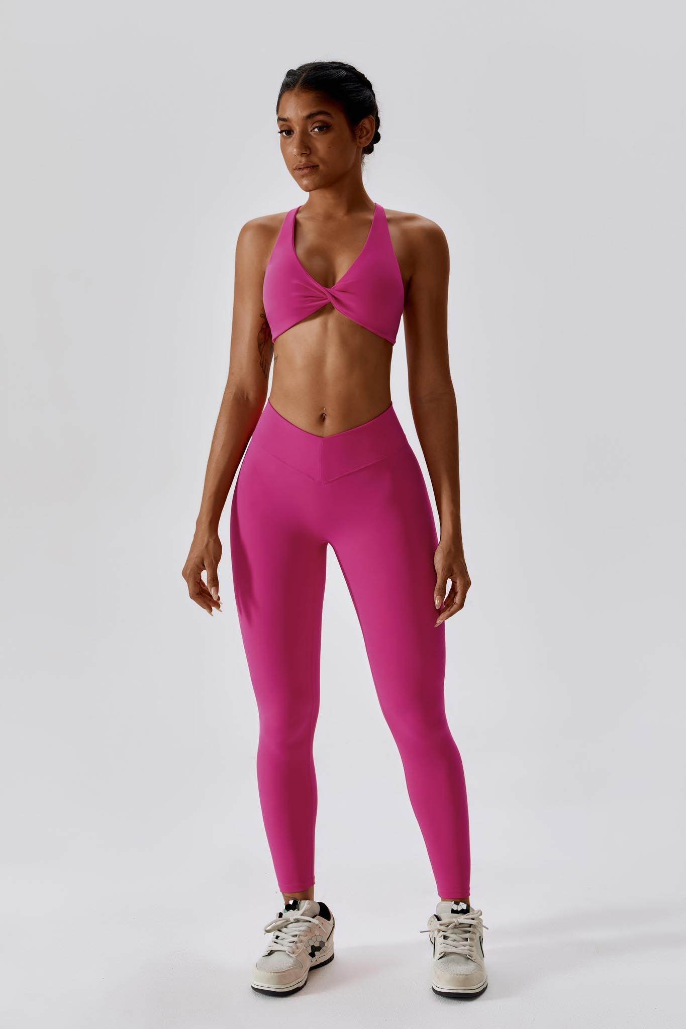 Serenity Strappy Sports Bra - Magenta