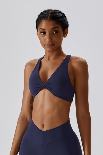 Serenity Strappy Sports Bra - Navy