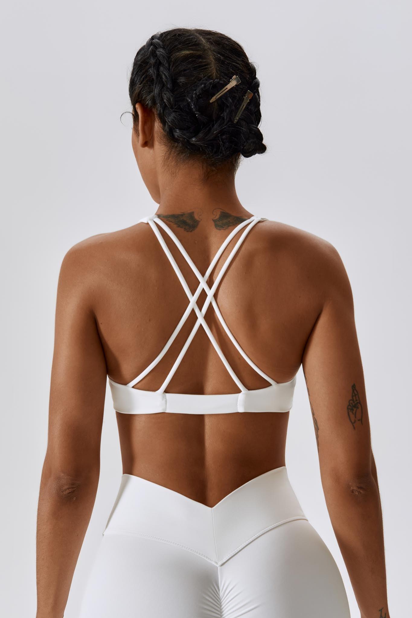 Serenity Strappy Sports Bra - White