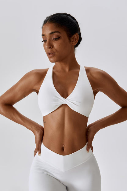 Serenity Strappy Sports Bra - White