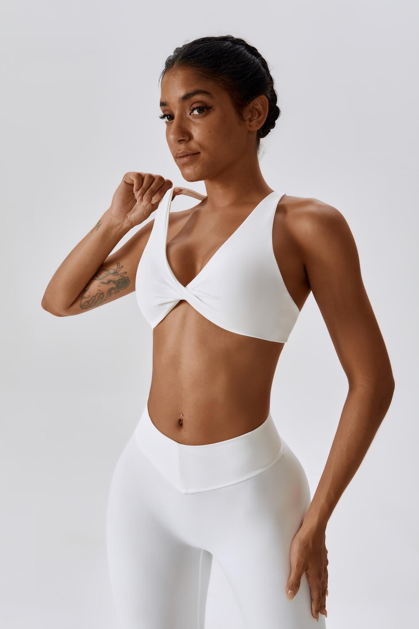 Serenity Strappy Sports Bra - White