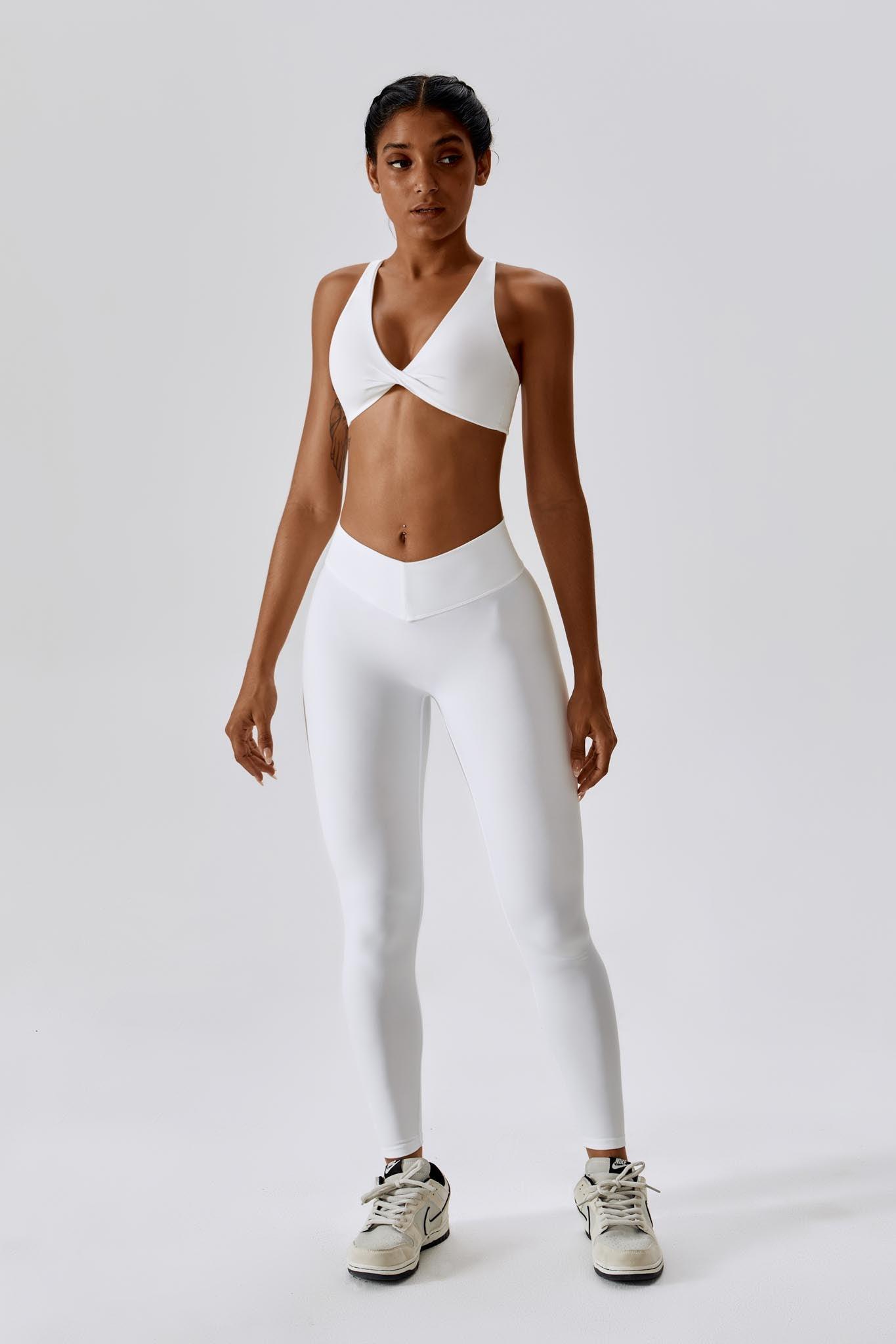 Serenity Strappy Sports Bra - White