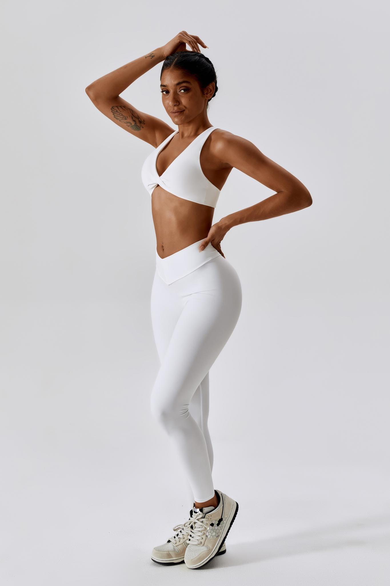 Serenity Strappy Sports Bra - White