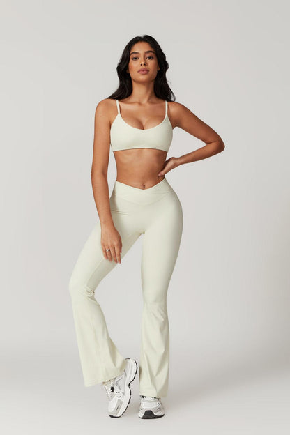 Zoe Flared Leggings - Cream