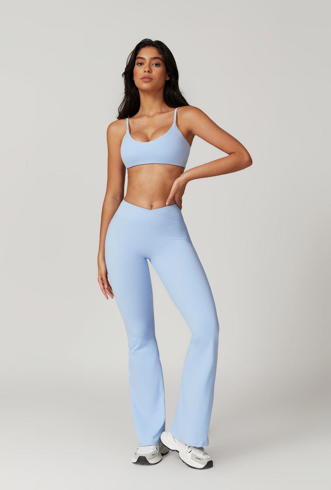 Zoe Flared Leggings - Ice Blue